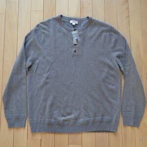 NWT Wallace and Barnes Wool Henley Sweater Size XXL Gray